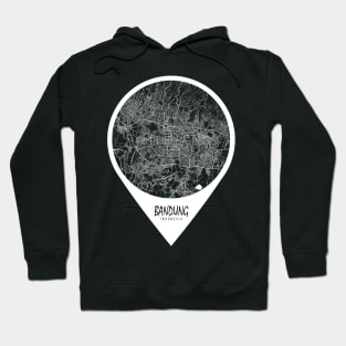 Bandung, Indonesia City Map - Travel Pin Hoodie